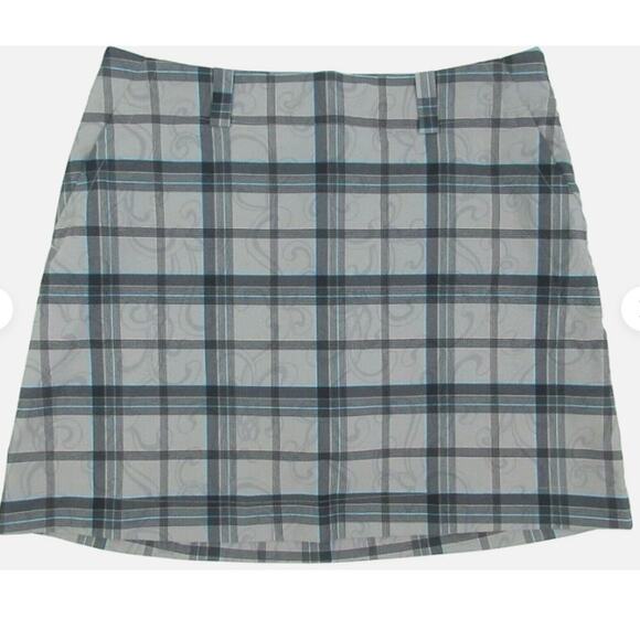 Nike Golf Dri-Fit Plaid Scroll Skort Gray/Blue/Black Size 6 BOGO - Picture 1 of 11